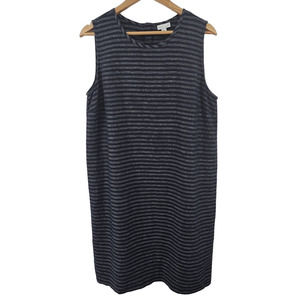 J. Jill Love Linen Blue and White Stripe Tank Dress Medium NWOT